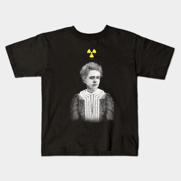 Marie Curie Kids T-Shirt by hereticwear